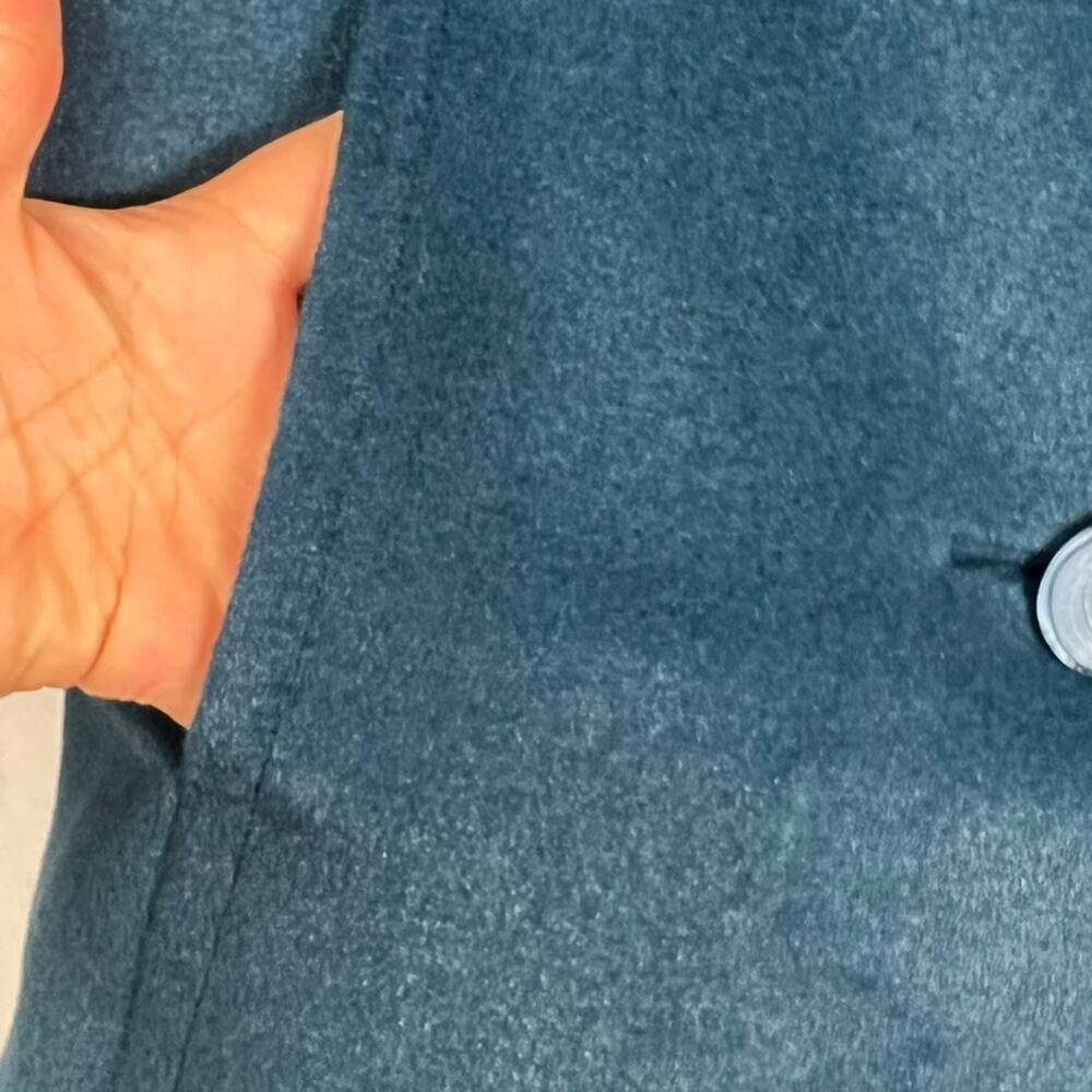 May Lai Co Overcoat Womens S-M Blue Wool Single Breasted Two Button Notch Lapel - Picture 9 of 16